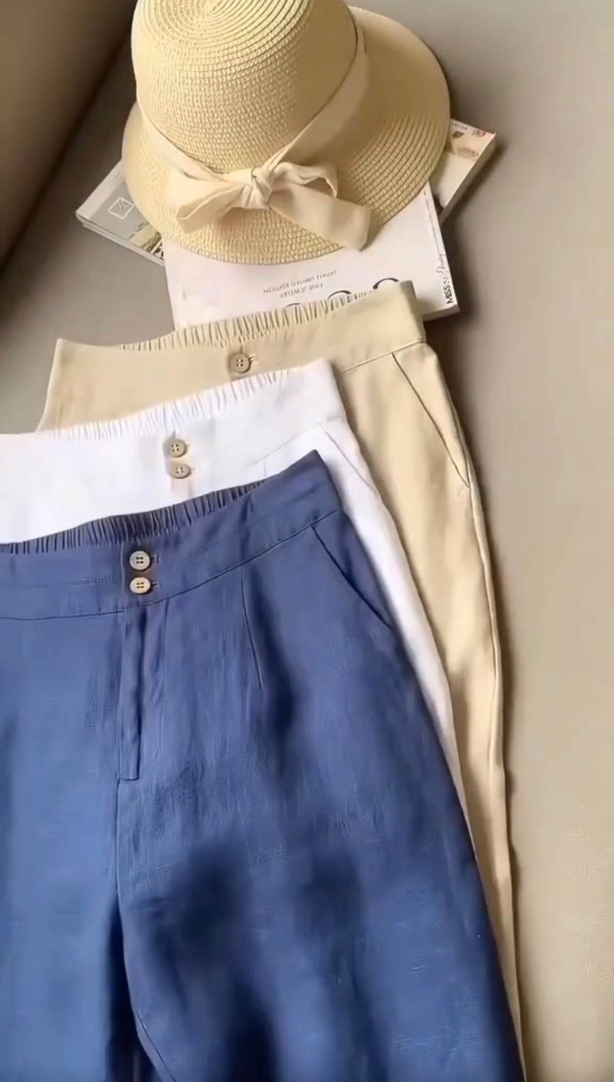 Linen Double Button Trouser