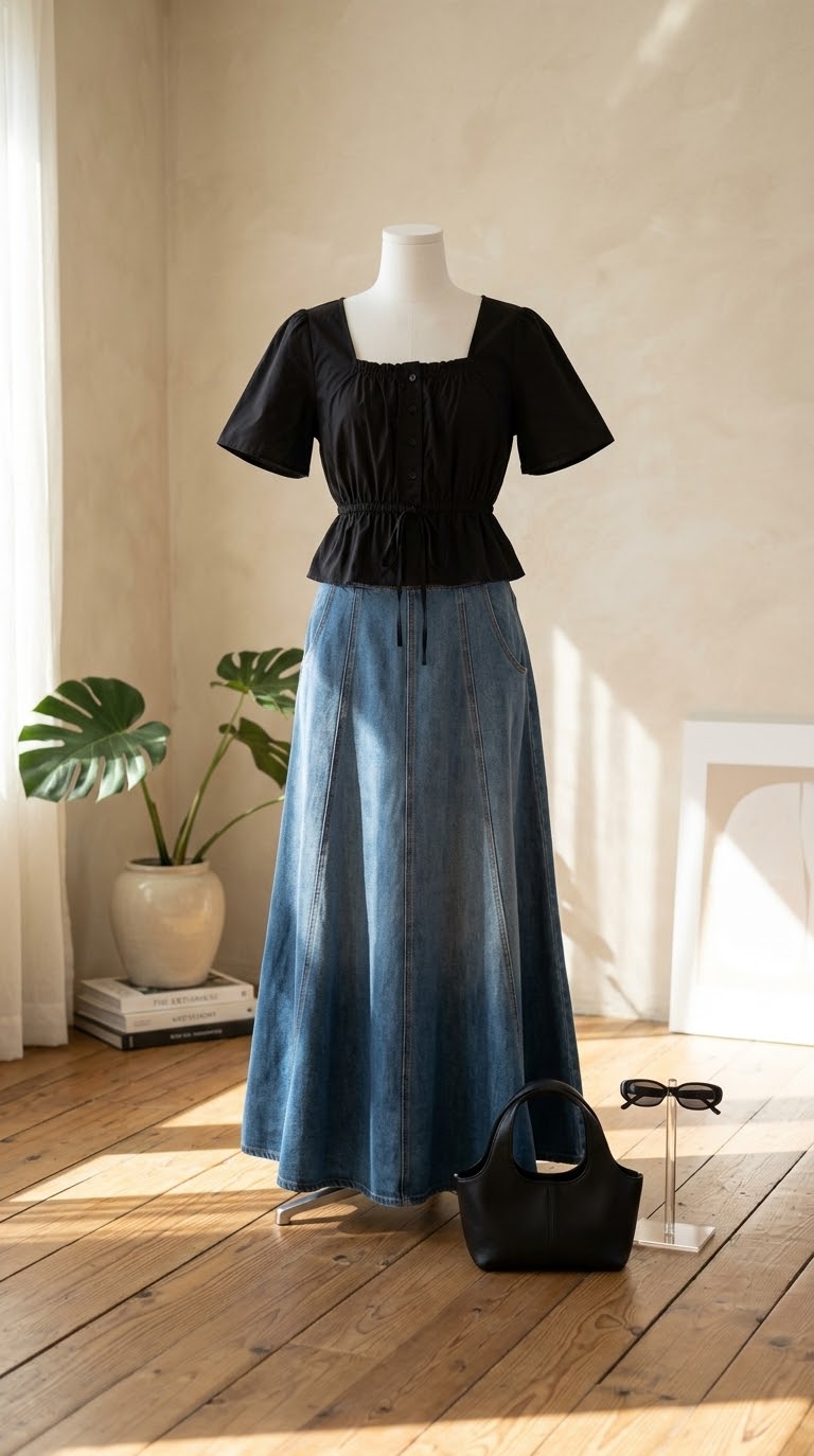 Pinterest inspire denim skirt