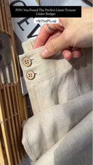 Linen Double Button Trouser
