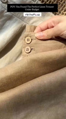 Linen Double Button Trouser
