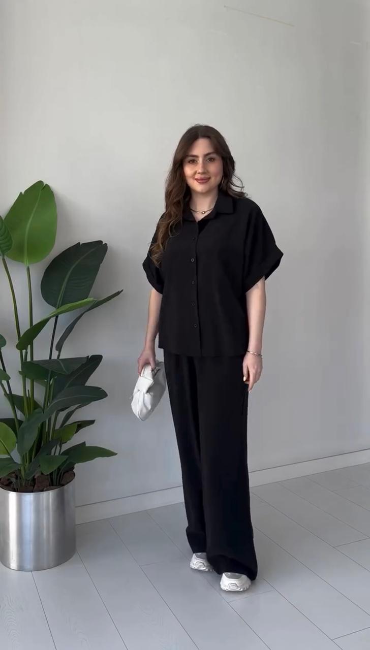 Solid Button Down Co Ord Set