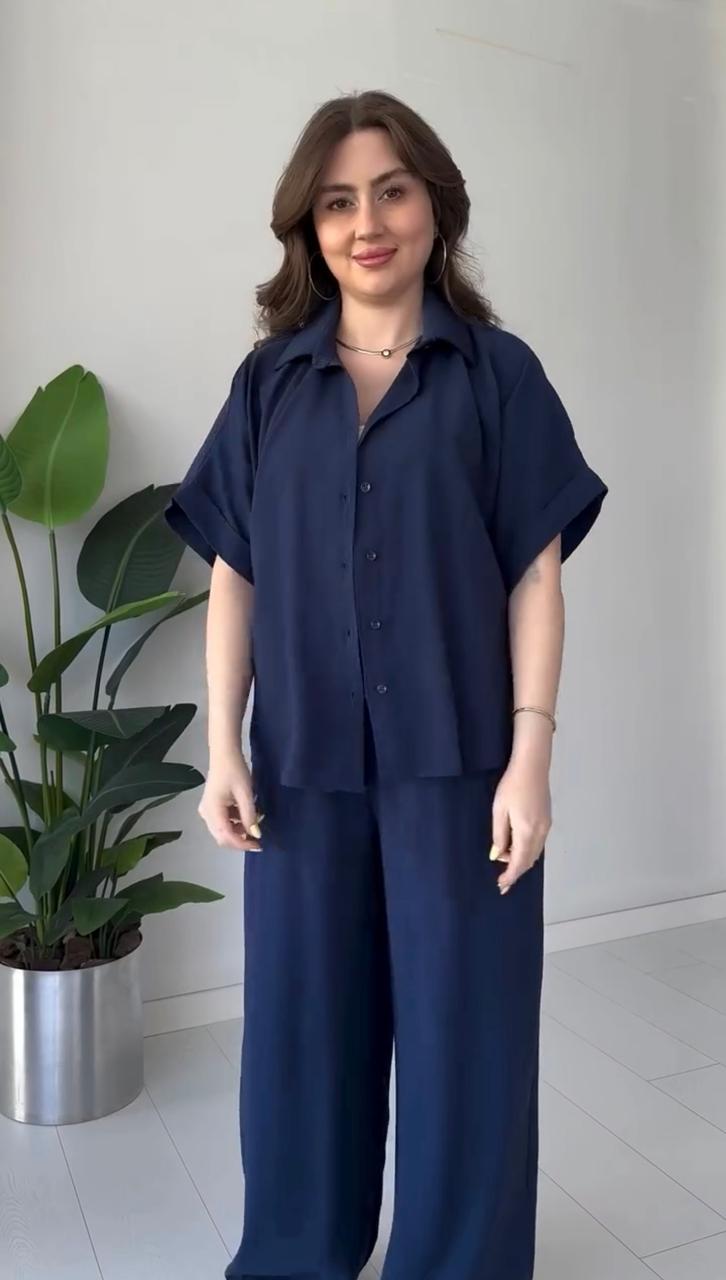 Solid Button Down Co Ord Set